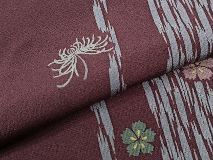 平和屋着物●上質な小紋　乱菊舞花文　金彩　反端付き　正絹　逸品　CABI2744yc