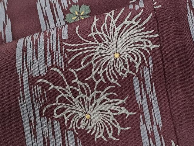 平和屋着物●上質な小紋　乱菊舞花文　金彩　反端付き　正絹　逸品　CABI2744yc