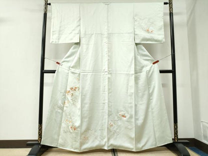 平和屋着物●訪問着　刺繍　冊子草花文　金銀彩　正絹　逸品　CABI2746yc