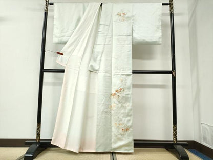 平和屋着物●訪問着　刺繍　冊子草花文　金銀彩　正絹　逸品　CABI2746yc