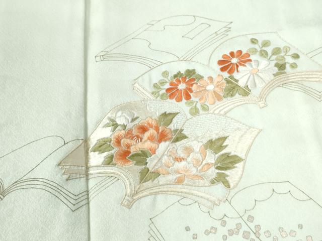 平和屋着物●訪問着　刺繍　冊子草花文　金銀彩　正絹　逸品　CABI2746yc