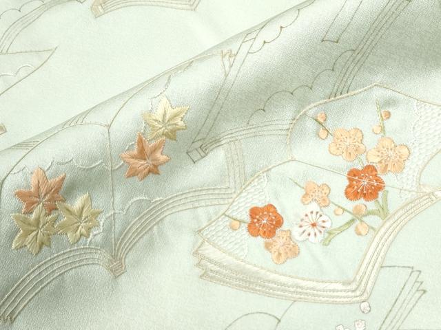 平和屋着物●訪問着　刺繍　冊子草花文　金銀彩　正絹　逸品　CABI2746yc