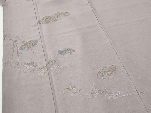 平和屋着物●中国三大刺繍　スワトウ刺繍　総刺繍　訪問着　地紙草花文　金糸　正絹　逸品　CABI2748yc