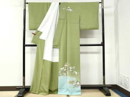 平和屋着物●訪問着　友禅　作家物　枝菊陶器花文　暈し染め　正絹　逸品　CABI2750yc