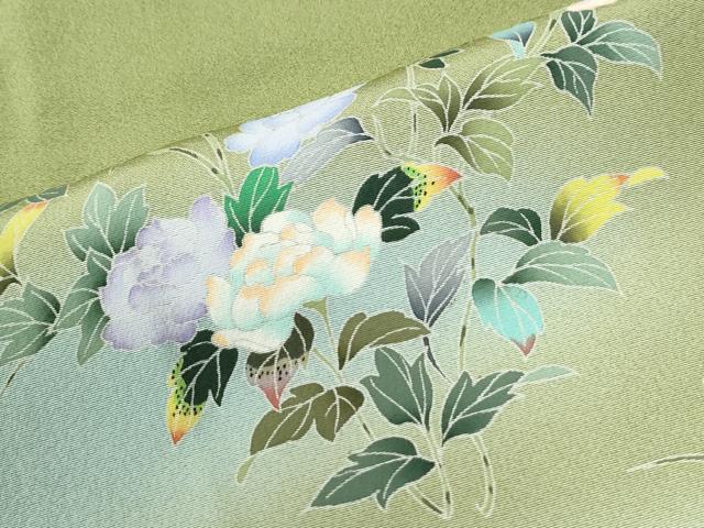 平和屋着物●訪問着　友禅　作家物　枝菊陶器花文　暈し染め　正絹　逸品　CABI2750yc