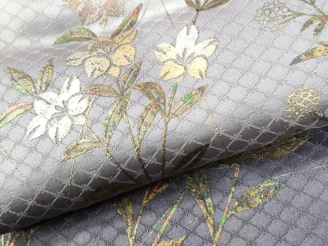 平和屋着物●中国三大刺繍　スワトウ刺繍　訪問着　冊子草花文　暈し染め　金彩　正絹　逸品　CABI2753yc