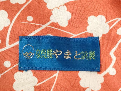 平和屋着物●上質な小紋　枝梅文　扇面金通し地　やまと誂製　正絹　逸品　CABI2754yc