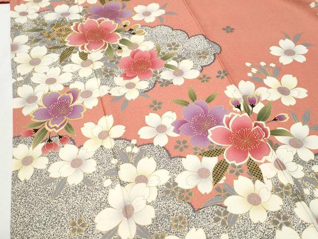 平和屋着物●豪華振袖　駒刺繍　雲取り舞桜文　金彩　正絹　逸品　未使用　CABI2760yc