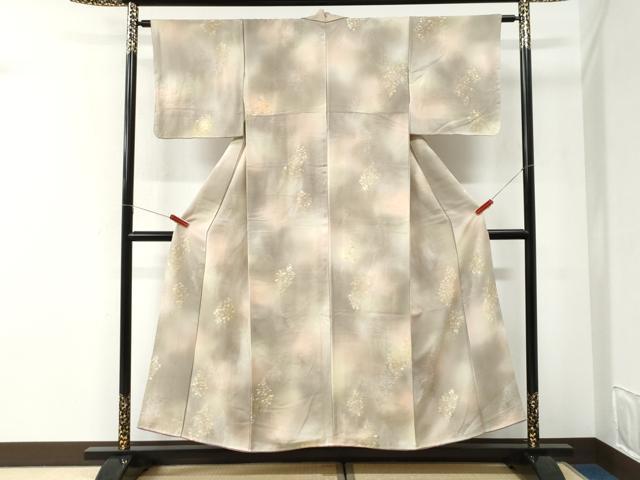 平和屋着物▼上質な小紋　地紋起こし　樹林文　暈し染め　正絹　逸品　未使用　CABI2761yc