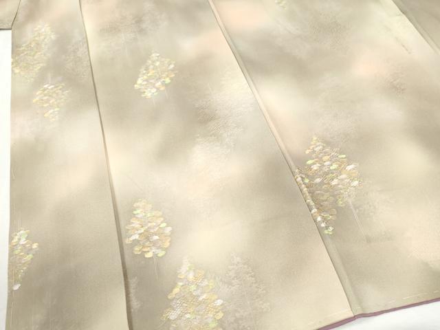 平和屋着物▼上質な小紋　地紋起こし　樹林文　暈し染め　正絹　逸品　未使用　CABI2761yc