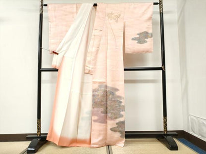 平和屋着物●訪問着　辻が花　暈し染め　金彩　正絹　逸品　未使用　CABI2762yc