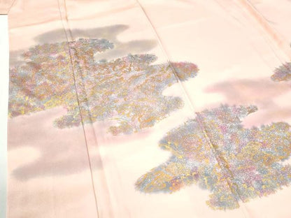 平和屋着物●訪問着　辻が花　暈し染め　金彩　正絹　逸品　未使用　CABI2762yc