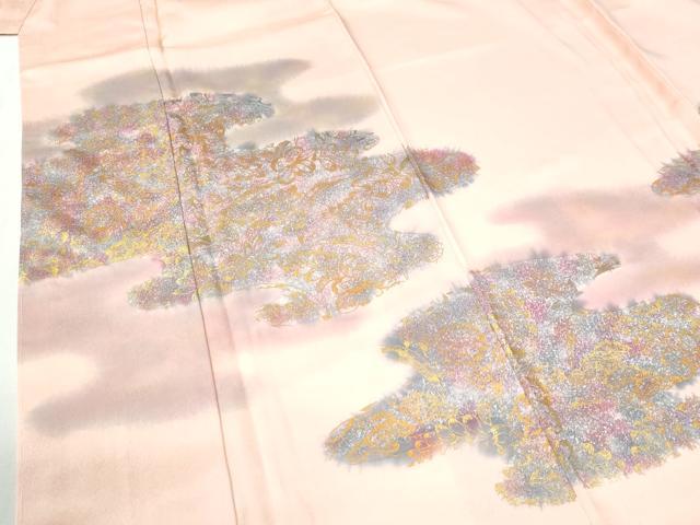 平和屋着物●訪問着　辻が花　暈し染め　金彩　正絹　逸品　未使用　CABI2762yc