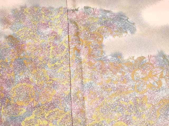 平和屋着物●訪問着　辻が花　暈し染め　金彩　正絹　逸品　未使用　CABI2762yc