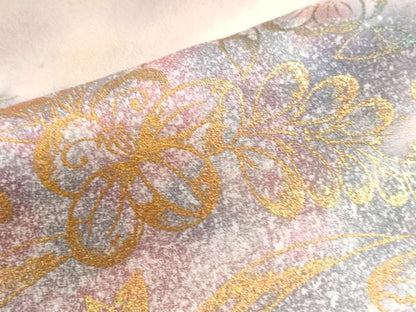 平和屋着物●訪問着　辻が花　暈し染め　金彩　正絹　逸品　未使用　CABI2762yc