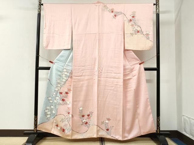 平和屋着物●訪問着　駒刺繍　枝橘　金彩　正絹　逸品　CABI2764yc