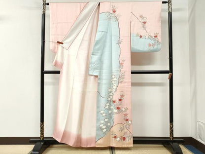 平和屋着物●訪問着　駒刺繍　枝橘　金彩　正絹　逸品　CABI2764yc