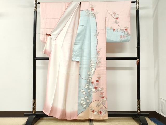 平和屋着物●訪問着　駒刺繍　枝橘　金彩　正絹　逸品　CABI2764yc