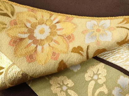 平和屋着物●豪華色留袖　作家物　駒刺繍　唐草文様　本金箔　正絹　逸品　未使用　CABI2767yc