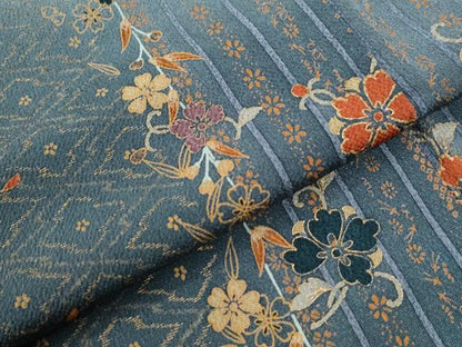 平和屋着物●訪問着　松花唐草文　暈し染め　金彩　鬼しぼ縮緬　正絹　逸品　CABI2768yc