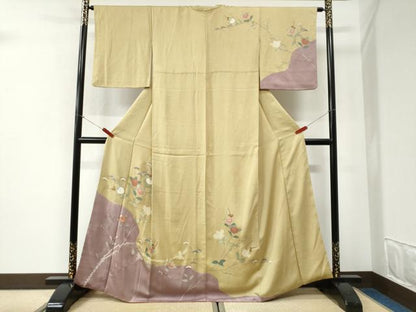 平和屋着物●訪問着　絞り　枝橘　金彩　正絹　逸品　CABI2777yc