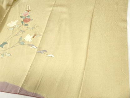 平和屋着物●訪問着　絞り　枝橘　金彩　正絹　逸品　CABI2777yc