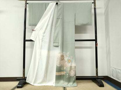 平和屋着物●豪華色留袖　作家物　駒刺繍　霞飛鳥更紗花唐草文　暈し染め　金彩　三越扱い　正絹　逸品　CABI2778yc