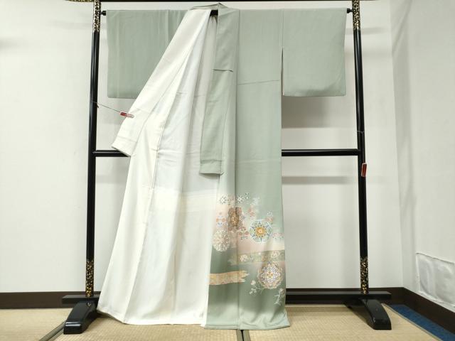 平和屋着物●豪華色留袖　作家物　駒刺繍　霞飛鳥更紗花唐草文　暈し染め　金彩　三越扱い　正絹　逸品　CABI2778yc