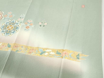 平和屋着物●豪華色留袖　作家物　駒刺繍　霞飛鳥更紗花唐草文　暈し染め　金彩　三越扱い　正絹　逸品　CABI2778yc