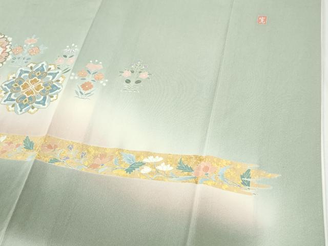平和屋着物●豪華色留袖　作家物　駒刺繍　霞飛鳥更紗花唐草文　暈し染め　金彩　三越扱い　正絹　逸品　CABI2778yc