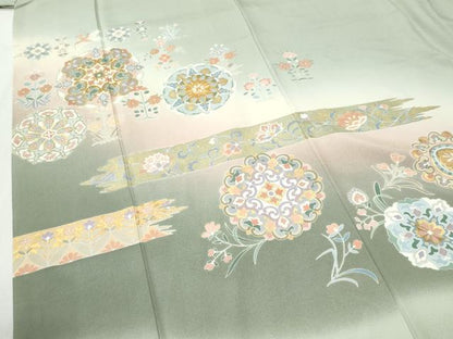 平和屋着物●豪華色留袖　作家物　駒刺繍　霞飛鳥更紗花唐草文　暈し染め　金彩　三越扱い　正絹　逸品　CABI2778yc