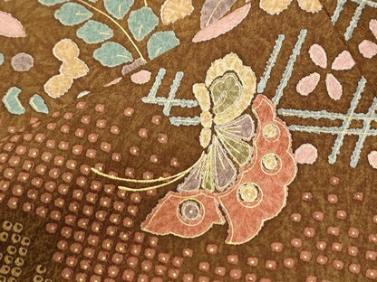 平和屋着物●訪問着　花蝶文　暈し染め　金彩　正絹　逸品　CABI2780yc