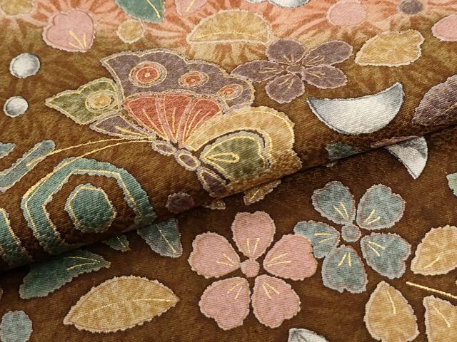 平和屋着物●訪問着　花蝶文　暈し染め　金彩　正絹　逸品　CABI2780yc