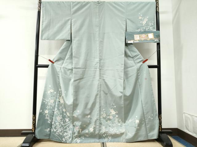 平和屋着物●本場縞大島紬　訪問着　作家物　彩り華　福永織物謹製　証紙付き　正絹　逸品　CABI2782yc