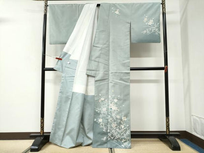 平和屋着物●本場縞大島紬　訪問着　作家物　彩り華　福永織物謹製　証紙付き　正絹　逸品　CABI2782yc