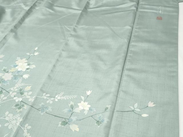 平和屋着物●本場縞大島紬　訪問着　作家物　彩り華　福永織物謹製　証紙付き　正絹　逸品　CABI2782yc