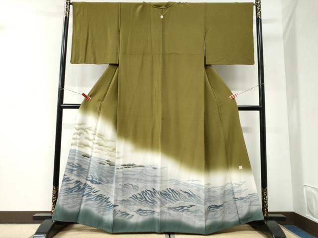 平和屋着物●豪華色留袖　作家物　水辺風景文　暈し染め　正絹　逸品　CABI2784yc