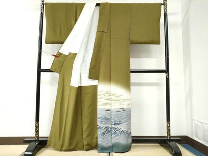 平和屋着物●豪華色留袖　作家物　水辺風景文　暈し染め　正絹　逸品　CABI2784yc