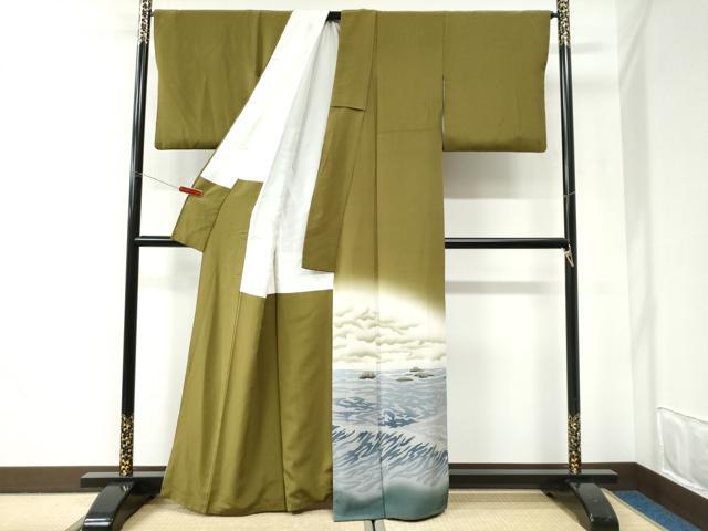 平和屋着物●豪華色留袖　作家物　水辺風景文　暈し染め　正絹　逸品　CABI2784yc