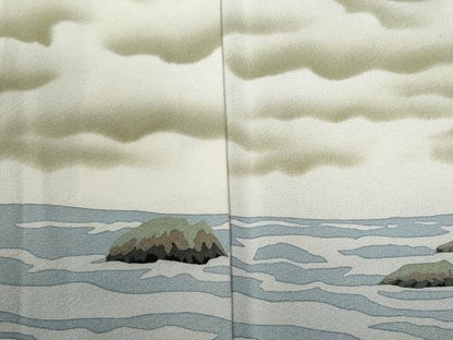 平和屋着物●豪華色留袖　作家物　水辺風景文　暈し染め　正絹　逸品　CABI2784yc