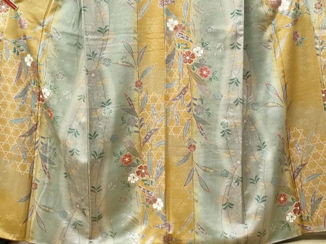 平和屋着物●豪華振袖　網目枝花文　暈し染め　金彩　正絹　逸品　CABI2786yc