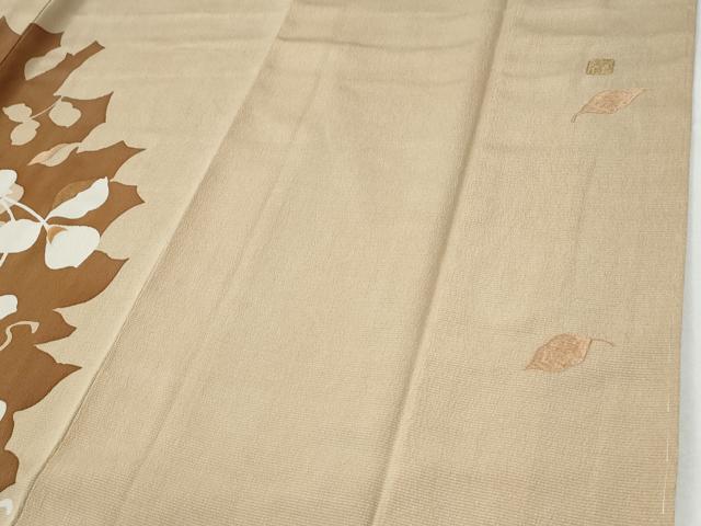 平和屋着物●本塩沢　訪問着　刺繍　秀佳夢きもの　枝葉文　反端付き　正絹　逸品　未使用　CABI2793yc
