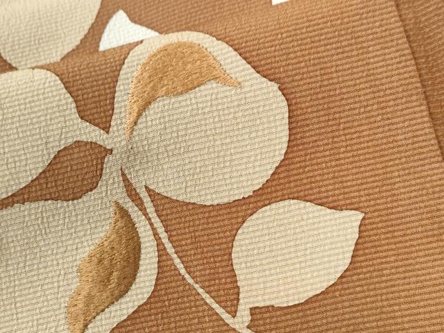 平和屋着物●本塩沢　訪問着　刺繍　秀佳夢きもの　枝葉文　反端付き　正絹　逸品　未使用　CABI2793yc