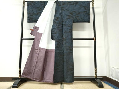 平和屋着物●本場大島紬　7マルキ　泥染め　霞樹林風景文　中村茂夫作　証紙付き　正絹　逸品　未使用　CABI2794yc