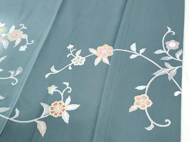 平和屋着物●訪問着　駒刺繍　牡丹飛鶴花唐草文　蛍暈し　金彩　正絹　逸品　CABI2796yc