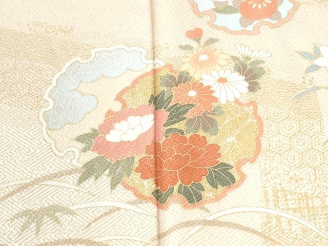 平和屋着物●訪問着　雪輪草花文　金彩　正絹　逸品　CABI2800yc