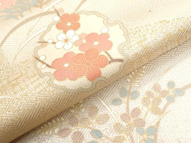 平和屋着物●訪問着　雪輪草花文　金彩　正絹　逸品　CABI2800yc