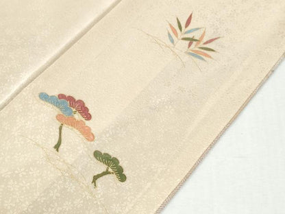 平和屋着物●訪問着　雪輪草花文　金彩　正絹　逸品　CABI2800yc