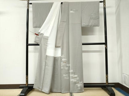 平和屋着物●訪問着　刺繍　短冊吉祥花文　金彩　正絹　逸品　未使用　CABI2803yc