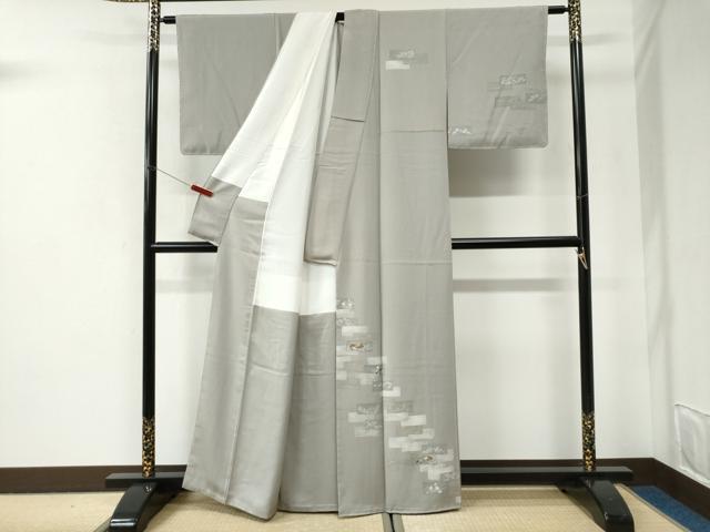 平和屋着物●訪問着　刺繍　短冊吉祥花文　金彩　正絹　逸品　未使用　CABI2803yc